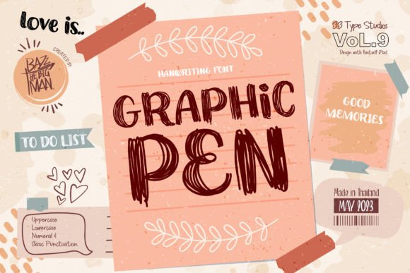 Graphic Pen: A Squiggly Line Font for Warm, Natural Typography