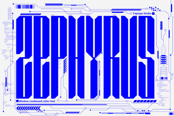 Zephyrus: A Condensed Modern Cyber Font for Makers